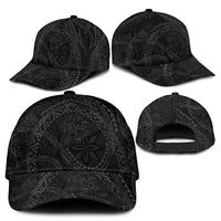 Hawaiian Kakau Art and Hisbiscus Tattoo Classic Cap Tribal Pattern-Black Gradient Style - Polynesian Pride