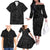 Hawaiian Kakau Art and Hisbiscus Tattoo Family Matching Off The Shoulder Long Sleeve Dress and Hawaiian Shirt Tribal Pattern-Black Gradient Style - Polynesian Pride