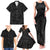 Hawaiian Kakau Art and Hisbiscus Tattoo Family Matching Tank Maxi Dress and Hawaiian Shirt Tribal Pattern-Black Gradient Style - Polynesian Pride
