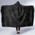 Hawaiian Kakau Art and Hisbiscus Tattoo Hooded Blanket Tribal Pattern-Black Gradient Style - Polynesian Pride