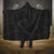 Hawaiian Kakau Art and Hisbiscus Tattoo Hooded Blanket Tribal Pattern-Black Gradient Style - Polynesian Pride