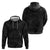 Hawaiian Kakau Art and Hisbiscus Tattoo Hoodie Tribal Pattern-Black Gradient Style - Polynesian Pride