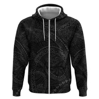 Hawaiian Kakau Art and Hisbiscus Tattoo Hoodie Tribal Pattern-Black Gradient Style - Polynesian Pride