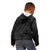Hawaiian Kakau Art and Hisbiscus Tattoo Kid Hoodie Tribal Pattern-Black Gradient Style - Polynesian Pride