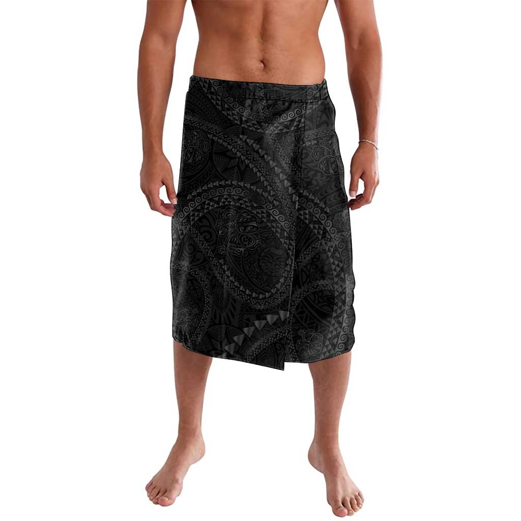 Hawaiian Kakau Art and Hisbiscus Tattoo Lavalava Tribal Pattern-Black Gradient Style - Polynesian Pride