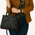Hawaiian Kakau Art and Hisbiscus Tattoo Leather Bag Tribal Pattern-Black Gradient Style - Polynesian Pride