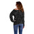 Hawaiian Kakau Art and Hisbiscus Tattoo Off Shoulder Sweater Tribal Pattern-Black Gradient Style - Polynesian Pride