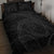 Hawaiian Kakau Art and Hisbiscus Tattoo Quilt Bed Set Tribal Pattern-Black Gradient Style - Polynesian Pride