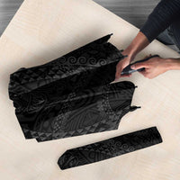 Hawaiian Kakau Art and Hisbiscus Tattoo Umbrella Tribal Pattern-Black Gradient Style - Polynesian Pride