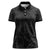 Hawaiian Kakau Art and Hisbiscus Tattoo Women Polo Shirt Tribal Pattern-Black Gradient Style - Polynesian Pride