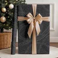 Hawaiian Kakau Art and Hisbiscus Tattoo Wrapping Paper Tribal Pattern-Black Gradient Style - Polynesian Pride