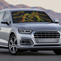 Hawaiian Kakau Art and Hisbiscus Tattoo Auto Sun Shade Tribal Pattern-Reggae Style - Polynesian Pride