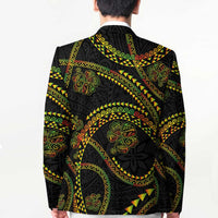 Hawaiian Kakau Art and Hisbiscus Tattoo Blazer Tribal Pattern-Reggae Style - Polynesian Pride