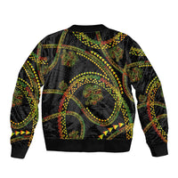 Hawaiian Kakau Art and Hisbiscus Tattoo Bomber Jacket Tribal Pattern-Reggae Style - Polynesian Pride