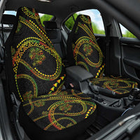 Hawaiian Kakau Art and Hisbiscus Tattoo Car Seat Cover Tribal Pattern-Reggae Style - Polynesian Pride