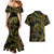 Hawaiian Kakau Art and Hisbiscus Tattoo Couples Matching Mermaid Dress and Hawaiian Shirt Tribal Pattern-Reggae Style - Polynesian Pride