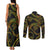 Hawaiian Kakau Art and Hisbiscus Tattoo Couples Matching Tank Maxi Dress and Long Sleeve Button Shirt Tribal Pattern-Reggae Style - Polynesian Pride