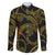 Hawaiian Kakau Art and Hisbiscus Tattoo Family Matching Off The Shoulder Long Sleeve Dress and Hawaiian Shirt Tribal Pattern-Reggae Style - Polynesian Pride