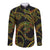 Hawaiian Kakau Art and Hisbiscus Tattoo Long Sleeve Button Shirt Tribal Pattern-Reggae Style - Polynesian Pride