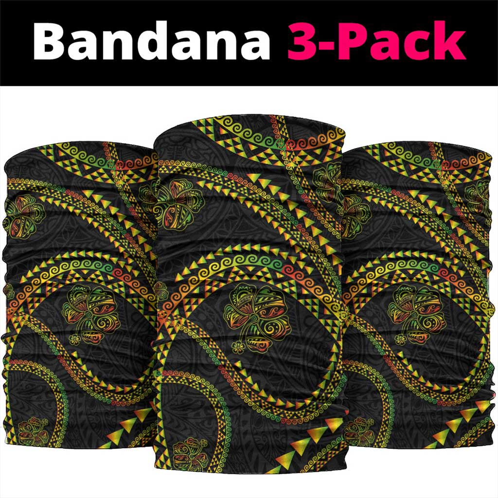 Hawaiian Kakau Art and Hisbiscus Tattoo Neck Gaiter Tribal Pattern-Reggae Style - Polynesian Pride