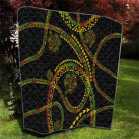 Hawaiian Kakau Art and Hisbiscus Tattoo Quilt Tribal Pattern-Reggae Style - Polynesian Pride