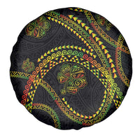 Hawaiian Kakau Art and Hisbiscus Tattoo Spare Tire Cover Tribal Pattern-Reggae Style - Polynesian Pride