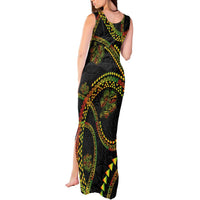 Hawaiian Kakau Art and Hisbiscus Tattoo Tank Maxi Dress Tribal Pattern-Reggae Style - Polynesian Pride