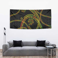 Hawaiian Kakau Art and Hisbiscus Tattoo Tapestry Tribal Pattern-Reggae Style - Polynesian Pride
