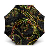 Hawaiian Kakau Art and Hisbiscus Tattoo Umbrella Tribal Pattern-Reggae Style - Polynesian Pride