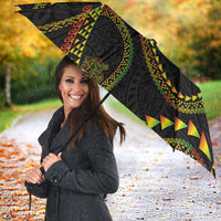 Hawaiian Kakau Art and Hisbiscus Tattoo Umbrella Tribal Pattern-Reggae Style - Polynesian Pride