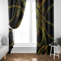 Hawaiian Kakau Art and Hisbiscus Tattoo Window Curtain Tribal Pattern-Reggae Style - Polynesian Pride