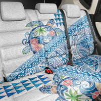 Hawaiian Abstract Sea Turtle Back Car Seat Cover Polynesian Tapa Art and Kakau Tattoo White WaterColor - Polynesian Pride