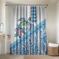 Hawaiian Abstract Sea Turtle Bathroom Set Polynesian Tapa Art and Kakau Tattoo White WaterColor - Polynesian Pride