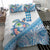 Hawaiian Abstract Sea Turtle Bedding Set Polynesian Tapa Art and Kakau Tattoo White WaterColor - Polynesian Pride