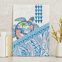 Hawaiian Abstract Sea Turtle Canvas Wall Art Polynesian Tapa Art and Kakau Tattoo White WaterColor - Polynesian Pride