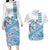 Hawaiian Abstract Sea Turtle Couples Matching Long Sleeve Bodycon Dress and Hawaiian Shirt Polynesian Tapa Art and Kakau Tattoo White WaterColor - Polynesian Pride