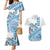 Hawaiian Abstract Sea Turtle Couples Matching Mermaid Dress and Hawaiian Shirt Polynesian Tapa Art and Kakau Tattoo White WaterColor - Polynesian Pride