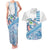 Hawaiian Abstract Sea Turtle Couples Matching Tank Maxi Dress and Hawaiian Shirt Polynesian Tapa Art and Kakau Tattoo White WaterColor - Polynesian Pride