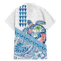 Hawaiian Abstract Sea Turtle Family Matching Mermaid Dress and Hawaiian Shirt Polynesian Tapa Art and Kakau Tattoo White WaterColor - Polynesian Pride