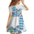 Hawaiian Abstract Sea Turtle Family Matching Off Shoulder Maxi Dress and Hawaiian Shirt Polynesian Tapa Art and Kakau Tattoo White WaterColor - Polynesian Pride