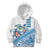 Hawaiian Abstract Sea Turtle Kid Hoodie Polynesian Tapa Art and Kakau Tattoo White WaterColor - Polynesian Pride