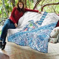 Hawaiian Abstract Sea Turtle Quilt Polynesian Tapa Art and Kakau Tattoo White WaterColor - Polynesian Pride