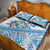 Hawaiian Abstract Sea Turtle Quilt Bed Set Polynesian Tapa Art and Kakau Tattoo White WaterColor - Polynesian Pride