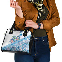 Hawaiian Abstract Sea Turtle Shoulder Handbag Polynesian Tapa Art and Kakau Tattoo White WaterColor - Polynesian Pride