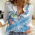 Hawaiian Abstract Sea Turtle Women Casual Shirt Polynesian Tapa Art and Kakau Tattoo White WaterColor - Polynesian Pride