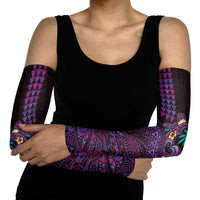 Hawaiian Abstract Sea Turtle Arm Sleeves Polynesian Tapa Art and Kakau Tattoo Purple WaterColor - Polynesian Pride