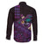 Hawaiian Abstract Sea Turtle Family Matching Puletasi and Hawaiian Shirt Polynesian Tapa Art and Kakau Tattoo Purple WaterColor - Polynesian Pride