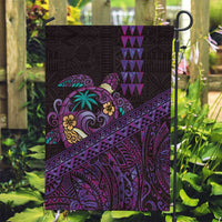 Hawaiian Abstract Sea Turtle Garden Flag Polynesian Tapa Art and Kakau Tattoo Purple WaterColor - Polynesian Pride
