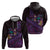 Hawaiian Abstract Sea Turtle Hoodie Polynesian Tapa Art and Kakau Tattoo Purple WaterColor - Polynesian Pride