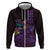 Hawaiian Abstract Sea Turtle Hoodie Polynesian Tapa Art and Kakau Tattoo Purple WaterColor - Polynesian Pride